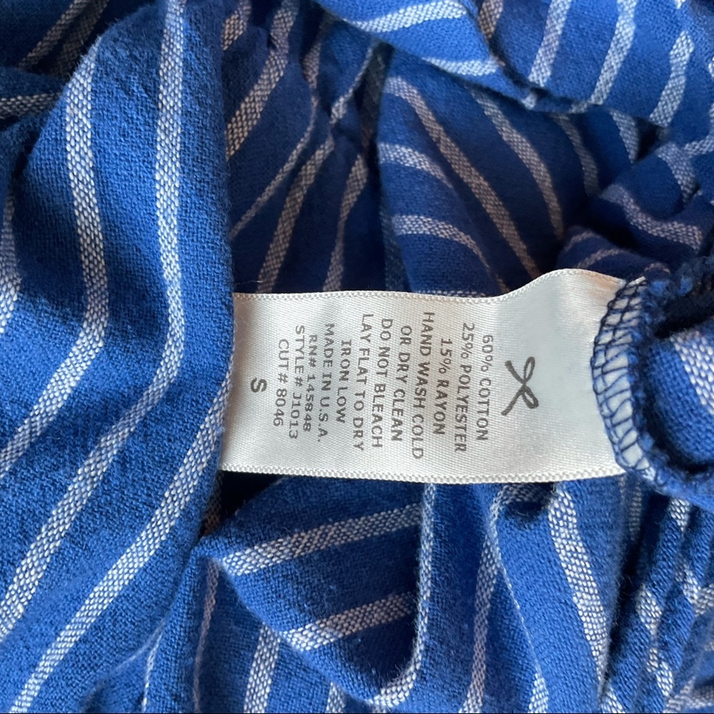 Everly xs blue. Pinstriped wideleg Jumpsuit - Picture 5 of 7